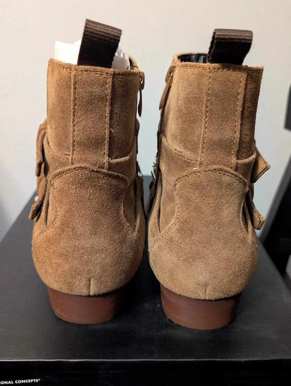 Men's INC International Concepts Brown Suede Boots with Silver Chain
